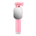 USAMS US-ZB030 3.5mm Port Selfie Stick With Mini Mirror Pink