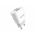 USAMS Dual 2.4A USB Travel Charger+Type-C Cable White/Grey