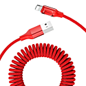 ROCK Lightning Metal Stretchable Charge&Sync Cable 1500mm - Red