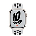 Apple Watch Nike Series 7 GPS + LTE 41mm Starlight Aluminum Case with Pure Platinum/Black Nike Sport Band (MKJ33)