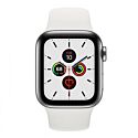 Apple Watch Series 5 GPS + LTE 40mm Silver Stainless Steel Case with White Sport Band (MWWR2/MWX42)