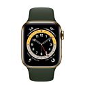 Apple Watch Series 6 GPS + LTE 40mm Gold Stainless Steel Case with w.Cyprus Green Sport Band (M06V3/M06M3)