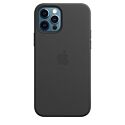 Чехол для iPhone 12 - 12 Pro Leather Case with MagSafe Black (MHKG3)