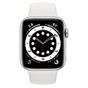 Apple Watch Series 6 GPS + LTE 44mm Silver Aluminum Case with White Sport Band (MG2C3)