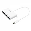 Adapter Macally Type-C to USB 3.0 with Gigabit Ethernet White