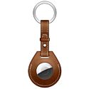 WIWU Calfskin Key Ring for AirTag - Brown