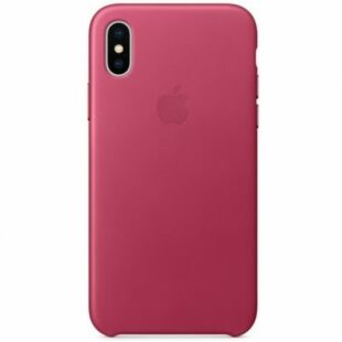 Чехол iPhone X Leather Case Pink Fuchsia (MQTJ2)