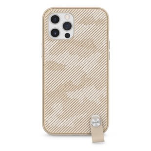 Moshi Altra Slim Case with Wrist Strap for iPhone 12/12 Pro, Sahara Beige
