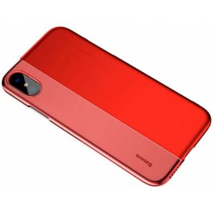Cover Baseus Half to Half Case for iPhone X/Xs - Transparent Red