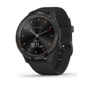 Garmin Vivomove 3 Slate Stainless Steel Bezel With Black and Silicone Band
