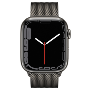 Apple Watch 7 GPS + LTE 45mm Graphite Stainless Steel Case with Graphite Milanese Loop (MKJJ3/MKMR3)