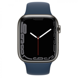 Apple Watch Series 7 GPS + LTE 45mm Graphite Stainless Steel Case with Abyss Blue Sport Band (MKL23)