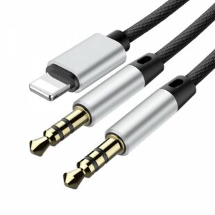 Baseus L33 Apple + 3.5mm to 3.5mm AUX Audio Cable Black