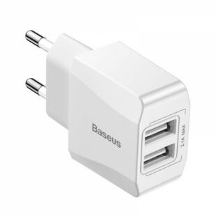 Baseus Mini Dual USB Charger (EU) (2USB 2.1A) White