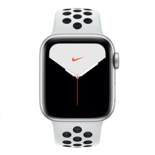 Apple Watch Nike Series 5 GPS 40mm Silver Aluminium Case with Pure Platinum Black Nike Sport Band (MX3R2)