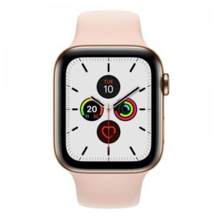 Apple Watch Series 5 GPS + LTE 44mm Gold Stainless Steel Case with with Pink Sand Sport Band (MWW52/MWWH2)