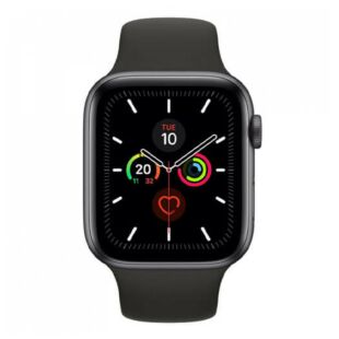 Apple Watch Series 5 GPS + LTE 44mm Space Black Stainless Steel Case with Black Sport Band (MWW72/MWWK2)