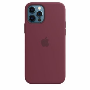 Apple Silicone case with MagSafe and Splash for iPhone 12/12 Pro - Plum (High Copy)