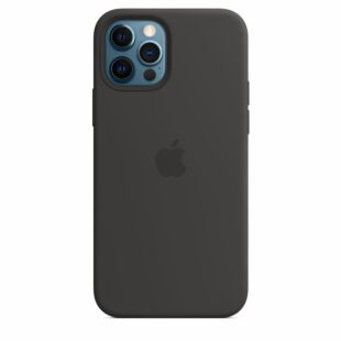 Apple Silicone case with MagSafe and Splash for iPhone 12/12 Pro - Black (High Copy)