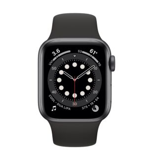 Apple Watch Series 6 GPS + LTE 40mm Space Gray Aluminum Case with Black Sport Band (M06P3)