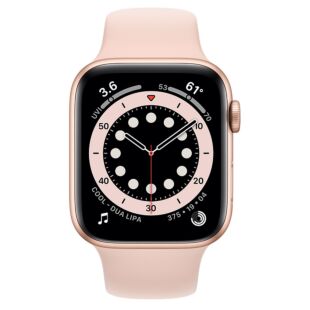 Apple Watch Series 6 GPS + LTE 44mm Gold Aluminum Case with Pink Sand Sport Band (MG2D3)