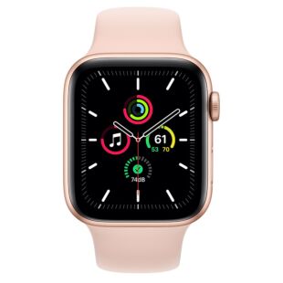 Apple Watch SE 44mm Gold Aluminum Case with Pink Sand Sport Band (MYDR2)