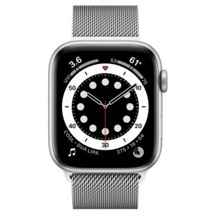 Apple Watch Series 6 GPS + LTE 44mm Silver Stainless Steel Case with Milanese Loop (M09E3/M07M3)