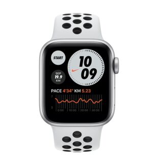 Apple Watch Nike+ Series 6 GPS 40mm Silver Aluminium Case with Pure Platinum Black Nike Sport Band (M00T3)