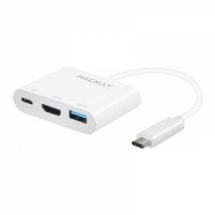 Adapter Macally Type-C to USB 3.0 with HDMI 4K and PD White
