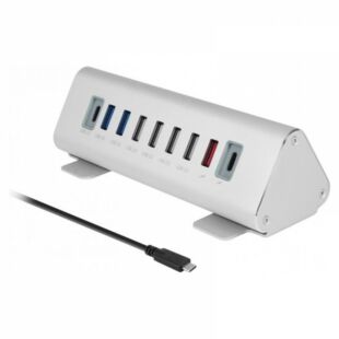 Adapter Macally Type-C to Type-C with USB-A 3.0 and USB-A 2.0 Aluminium