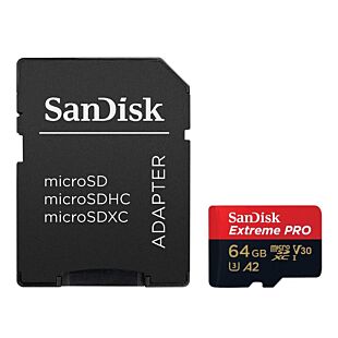 MicroSDHC 64GB SanDisk Pro A2 Class 10+SD-adapter (170Mb/s)