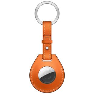 WIWU Calfskin Key Ring for AirTag - Orange