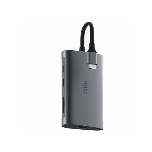 Adapter WIWU A831HRT (USB-C+Hub+HDMI+3*USB3.0+PJ45+SD/Micro SD) (8 in1) - Gray WIWU A831HRT