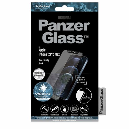 Protective glass PanzerGlass Apple iPhone 12 Pro Max Swarovski CamSlider AB Black (2718) PanzerGlass Apple iPhone 12 Pro Max 2718