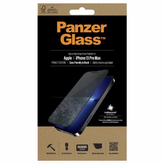 Protective glass PanzerGlass Apple iPhone 13 Pro Max 6.7 ”Case Friendly Privacy AB, Black (PROP2746) PROP2746