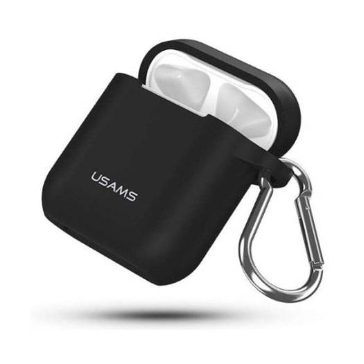 USAMS Silicone Protective Cover Case for AirPods 2 - Black 000016237