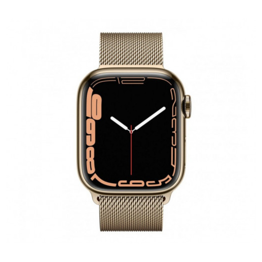 Apple Watch 7 GPS + LTE 41mm Gold Stainless Steel Case with Gold Milanese Loop (MKHH3/MKJ03) 000019573