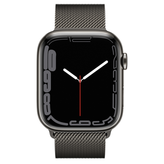 Apple Watch 7 GPS + LTE 45mm Graphite Stainless Steel Case with Graphite Milanese Loop (MKJJ3/MKMR3) 000019575