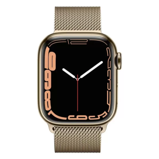 Apple Watch 7 GPS + LTE 45mm Gold Stainless Steel Case with Gold Milanese Loop (MKJY3) 000019576