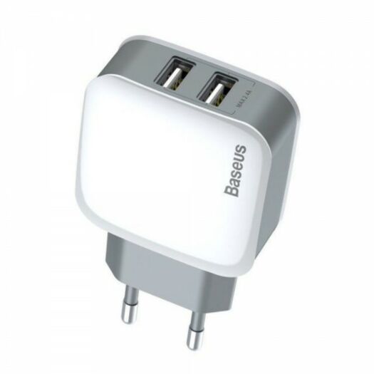 Baseus Letour Dual USB Charger (EU) Gray + White 000006521