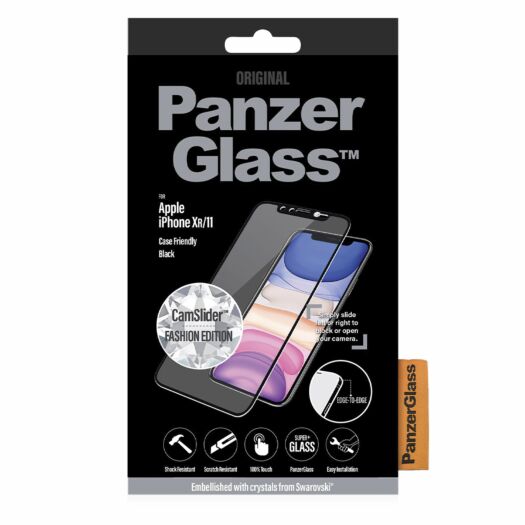Protective glass PanzerGlass iPhone XR/11 Case Friendly Swarovski CamSlider Black (2681) PanzerGlass iPhone XR/11 Case 2681
