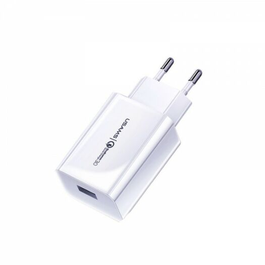 USAMS T22 Single USB QC3.0 Travel Charger (EU) White 000012031