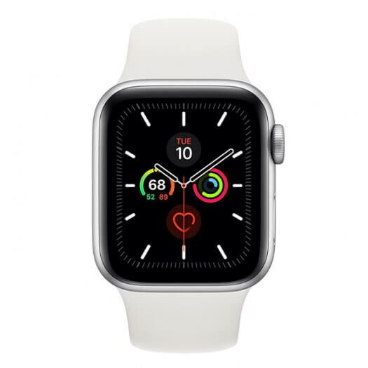 Apple Watch Series 5 44mm Silver Aluminum Case with White Sport Band (MWVD2) 000013497