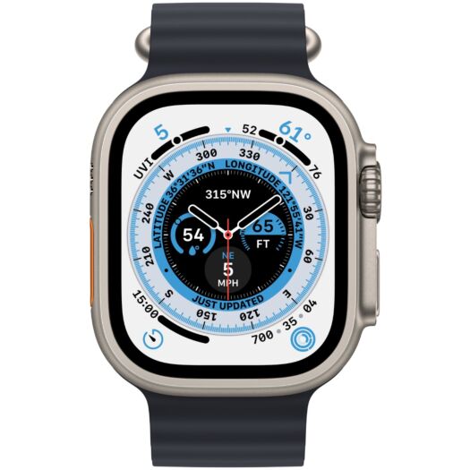 Apple Watch Ultra GPS + Cellular 49mm Titanium Case with Midnight Ocean Band (MQFK3) MQFK3