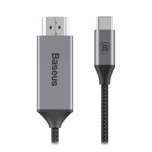 BASEUS C-Video Functional Notebook Cable (Type-C to 4K HD+PD) 1.8m Dark Gray 000012016