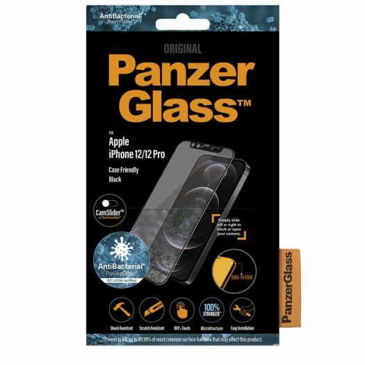 Protective glass PanzerGlass Apple iPhone 12/12 Pro Case Friendy CamSlider AB Black (2714) PanzerGlass Apple iPhone 12/12 Pro 2714