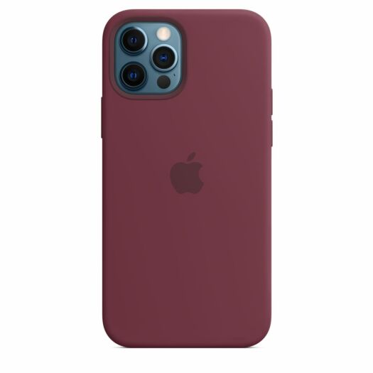 Apple Silicone case with MagSafe and Splash for iPhone 12/12 Pro - Plum (High Copy) 000017551