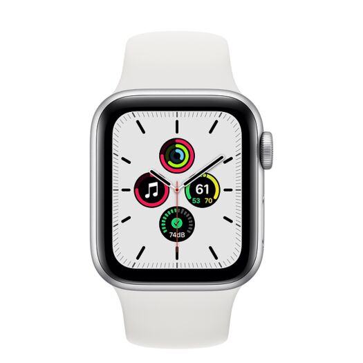 Apple Watch SE 40mm Silver Aluminum Case with White Sport Band (MYDM2) 000016010