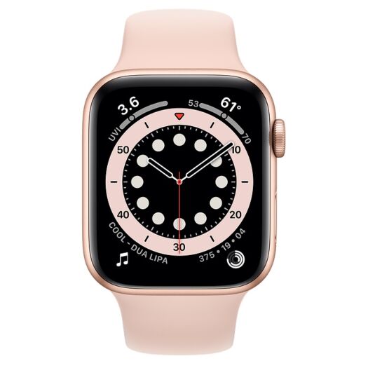 Apple Watch Series 6 GPS + LTE 44mm Gold Aluminum Case with Pink Sand Sport Band (MG2D3) 000017857