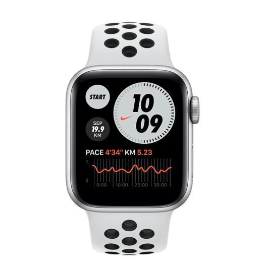 Apple Watch Nike+ Series 6 GPS + LTE 40mm Silver Aluminium Case with Pure Platinum Black Nike Sport Band (M07C3) M07C3